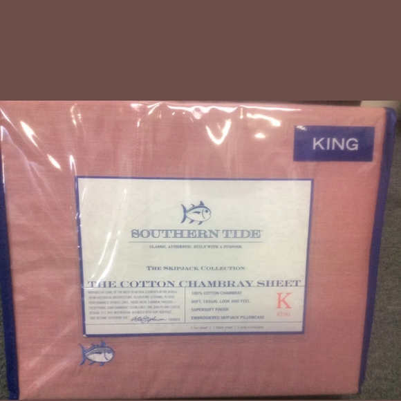 New Southern Tide King size sheet set Vintage Red - Picture 2 of 4